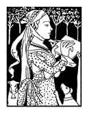 REINA.Alemania, siglo XVI. Dibujo y adaptaci�n de Ex libris personal sobre el original 