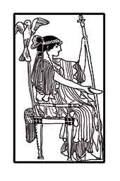 HERA.(Juno) Es la esposa de Zeus, diosa de las mujeres y del matrimonio. Dibujo y adaptación de Ex libris personal sobre el original