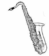 SAXO TENOR. Dibujo de Ex Libris Personal