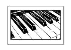 PIANO. Dibujo de Ex Libris Personal