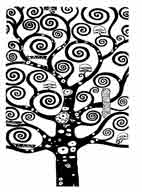 EL ÁRBOL DE LA VIDA.
Gustav Klimt.  Dibujo y adaptación de Ex libris personal sobre el original  